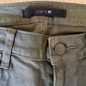 Joe’s Jeans almost black/very dark green leather feel jeans